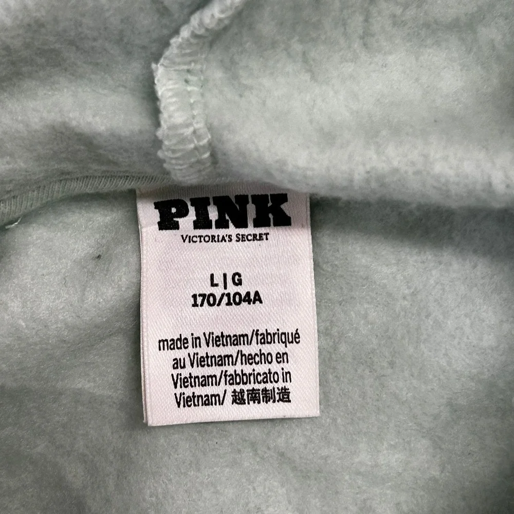 Pink Hoodie Womens Size L Green Ski Aspen Graphic Pullover Pocket Casual Rip - Picture 4 of 7